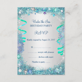 RSVP Blau Onder De Zee Verjaardagsfeestje Kaartje