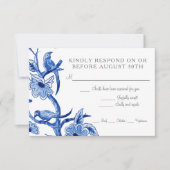 RSVP Blauw Chinoiserie Aziatische Bloem Waterverf (Voorkant)