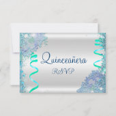 RSVP blauw onder het Zee Quinceanera 15e verjaarda (Achterkant)