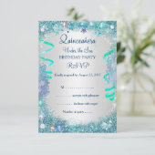RSVP blauw onder het Zee Quinceanera 15e verjaarda (Staand voorkant)