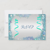 RSVP blauw onder het Zee verjaardagsfeest (Achterkant)