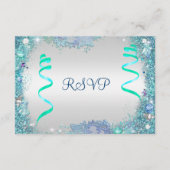 RSVP blauw onder het Zee verjaardagsfeest (Achterkant)