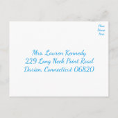 RSVP blauw turquoise schip anker nautische bruilof Uitnodiging Briefkaart (Achterkant)