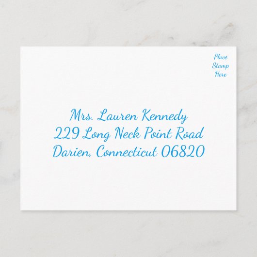 RSVP blauw turquoise schip anker nautische bruilof Uitnodiging Briefkaart (Achterkant)