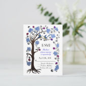 RSVP-blauw/wit - boom voor levensverzekering RSVP Kaartje (Staand voorkant)