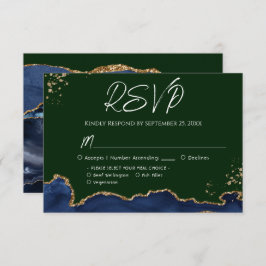 RSVP Blauwe en groene Agate Wedding