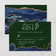 RSVP Blauwe en groene Agate Wedding