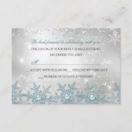 RSVP Blauwe Parel Sneeuwvlok Kerstfeest Kaartje
