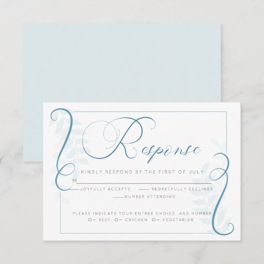 RSVP | Blauwgroen blauw simultaan schuiven Kaart (Voorkant / Achterkant)