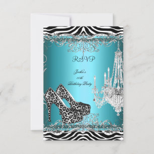 RSVP Blauwgroen Blauwe Zebra Leopard Print Party S