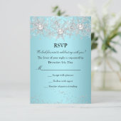 RSVP Blauwgroen Blue Crystal Pearl Snowflake Winte (Staand voorkant)