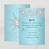RSVP Blauwgroen Blue Crystal Pearl Snowflake Winte (Voorkant / Achterkant)
