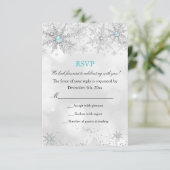 RSVP Blauwgroen Blue Winter Wonderland Verjaardag (Staand voorkant)