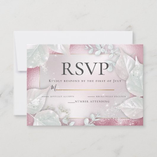 RSVP | Bleek Burgundy Pearl Shimmer Kaart (Voorkant)