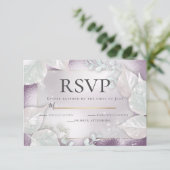 RSVP | Bleek Eggplant Pearl Shimmer Invitation Kaart (Staand voorkant)