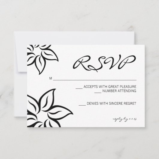 RSVP | Bloemd |wit Kaartje (Voorkant)