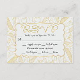 RSVP Bloemen Goud & Wit Bladeren & Bloemen - Menu