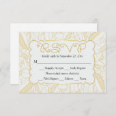 RSVP Bloemen Goud & Wit Bladeren & Bloemen - Menu (Voorkant / Achterkant)