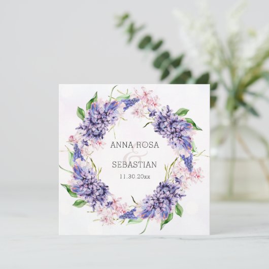 *~* RSVP Bloemenkrans Boho QR AR12 Huwelijk Kaart (Staand voorkant)