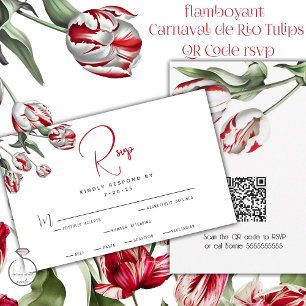 RSVP Bloemenrode & witte Rembrandt tulpen Kaartje