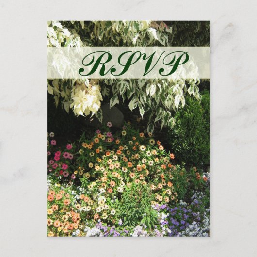 RSVP bloementuin Uitnodiging Briefkaart (Voorkant)