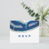 RSVP | Blue Agate Wedding Uitnodiging Briefkaart (Staand voorkant)