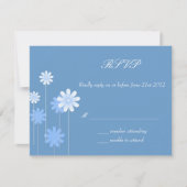 RSVP - Blue Daisy Wedding Response Kaart (Voorkant)