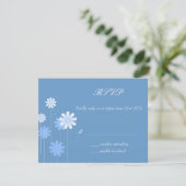 RSVP - Blue Daisy Wedding Response Kaart (Staand voorkant)