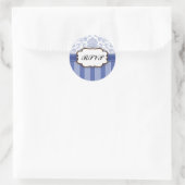 RSVP - Blue Damask Stripe Sticker (Tas)