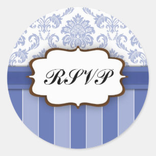 RSVP - Blue Damask Stripe Sticker