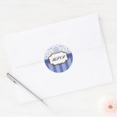RSVP - Blue Damask Stripe Sticker (Envelop)