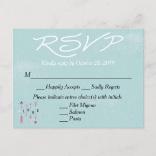  RSVP Blue Grunge bruiloft / feest Briefkaart