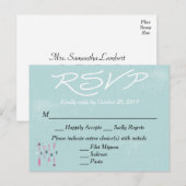  RSVP Blue Grunge bruiloft / feest Briefkaart (Voorkant / Achterkant)