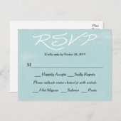  RSVP Blue Grunge bruiloft / feest Briefkaart (Voorkant / Achterkant)
