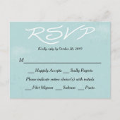 RSVP Blue Grunge bruiloft / feest Briefkaart (Voorkant)