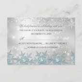 RSVP Blue Pearl Snowflake Kerstfeest Kaartje (Voorkant)