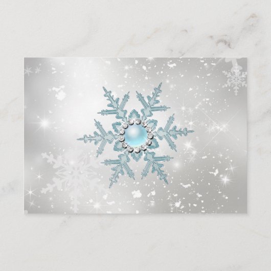 RSVP Blue Pearl Snowflake Kerstfeest Kaartje (Achterkant)