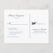 RSVP - Blue © Rustic Mountain Pine Forest Wedding  Uitnodiging Briefkaart (Achterkant)