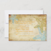 RSVP  BLUE STARFISH WEDDING INVITATIONS (Achterkant)