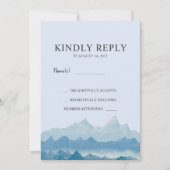 RSVP (Blue waterverf Mounrange bruiloft) Kaart (Voorkant)