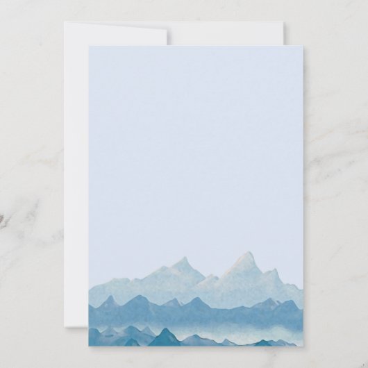 RSVP (Blue waterverf Mounrange bruiloft) Kaart (Achterkant)