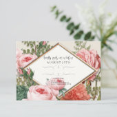 RSVP Blush Roos Gold Romantisch  Roze Bloemen (Staand voorkant)