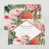 RSVP Blush Roos Gold Romantisch  Roze Bloemen (Voorkant / Achterkant)