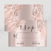 RSVP Blush Sweet 16de Jurk Bruids Shower Roos Kaartje (Voorkant / Achterkant)