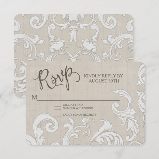 RSVP BOHO Boerderij Barn Lace Bohemian Wood Wedden (Voorkant / Achterkant)