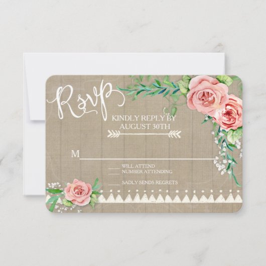 RSVP BOHO Flower Peony Babys Breath Barn Boerderij (Voorkant)