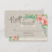 RSVP BOHO Flower Peony Babys Breath Wood Weddensch (Voorkant / Achterkant)