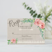 RSVP BOHO Flower Peony Babys Breath Wood Weddensch (Staand voorkant)