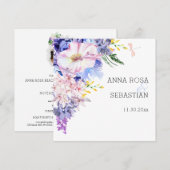 *~* RSVP Boho Flowers AR12 QR Wedding Kaart (Voorkant / Achterkant)
