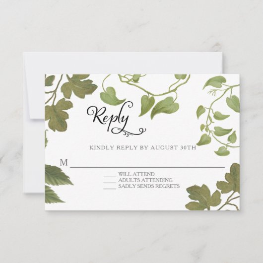 RSVP BOHO laat gebladerte rustiek elegant blad ach (Voorkant)